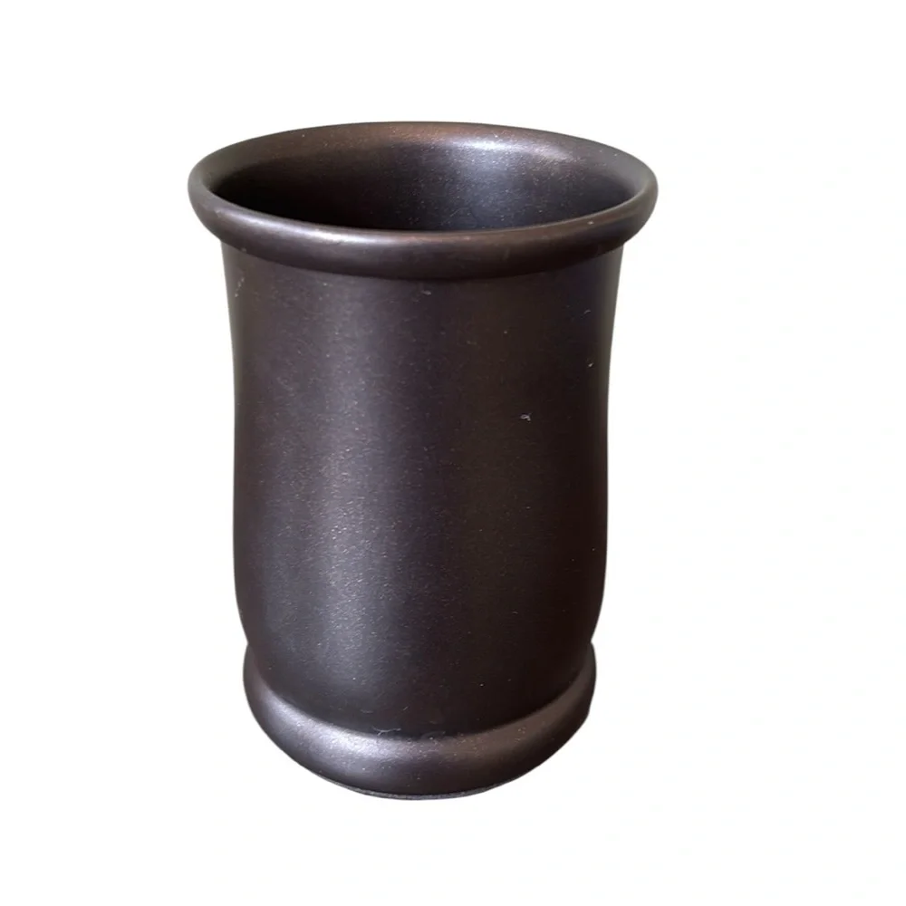 Threshold  Dark Bronze Metal Tumbler Cup and Toothbrush‎ Holder